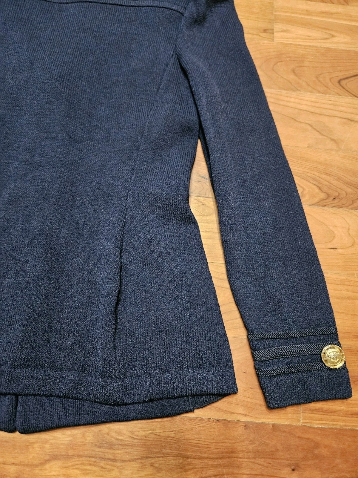 Vintage St. John Collection By Marie Gray Navy Blue Santana Knit Blazer Size 6
