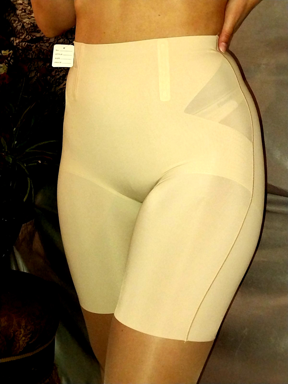 MULBERRY SILK MODAL METAL LASER LLPG OPAQUE INSERT SATIN SILKY PANTIES GIRDLE L