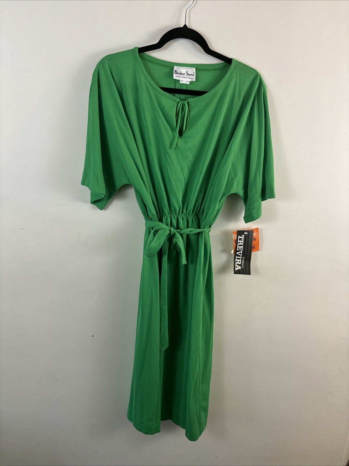 Vintage 60s-70s Green Belted Dress 12 NWT Bleeker Street Deadstock Retro