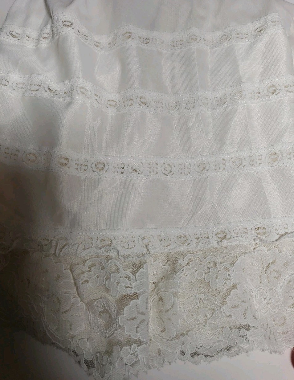 Vintage Sears The Doesn’t Slip 34 Nylon ivory Slip Dress Formal Length 55″