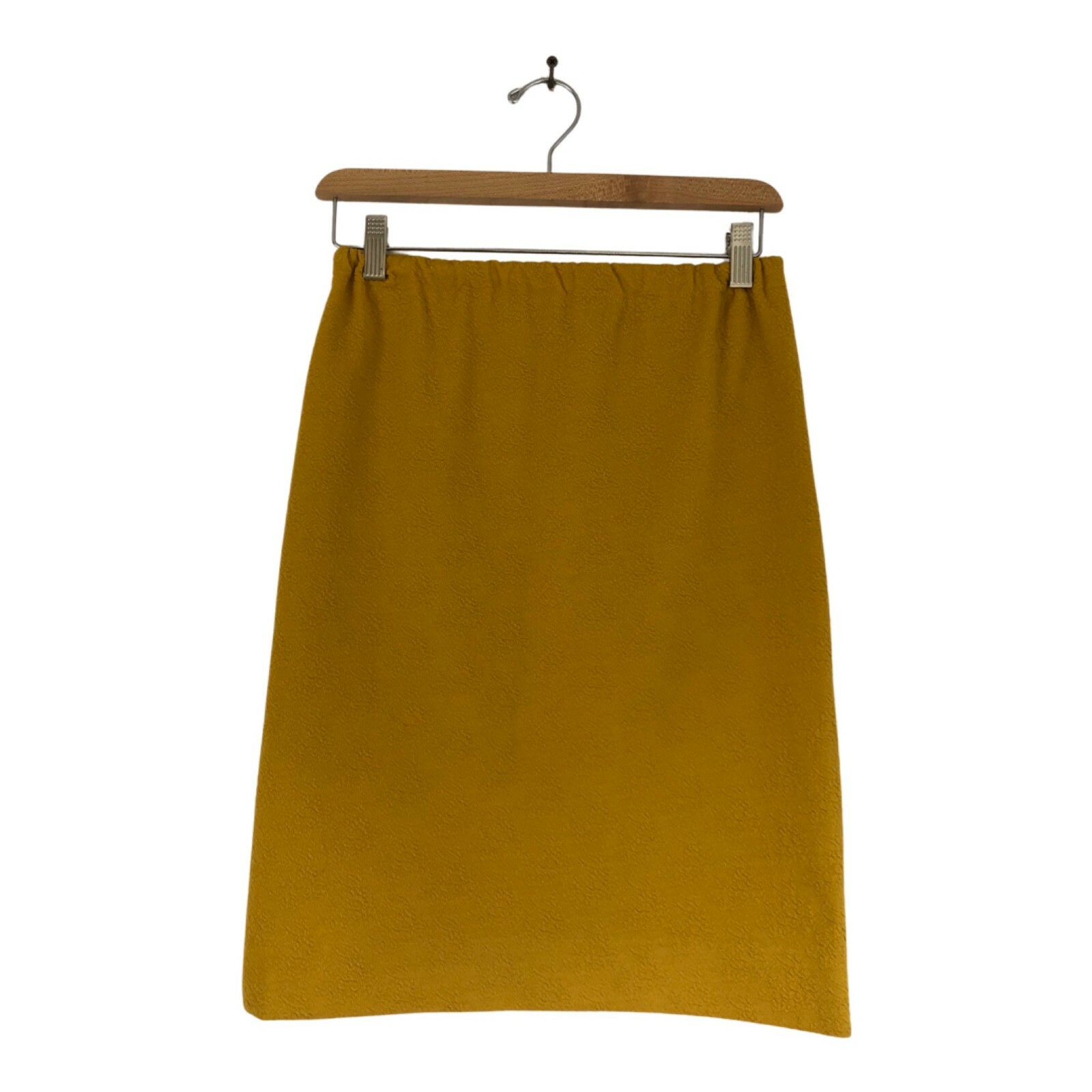 Vintage 1960s Short Skirt Pull On Mustard Gold Fine Knit Hand Tailored Small