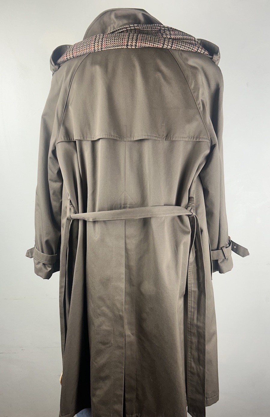 VTG Evan Picone Trench Coat Brown Removable Wool Blend Liner M/L Double Breasted