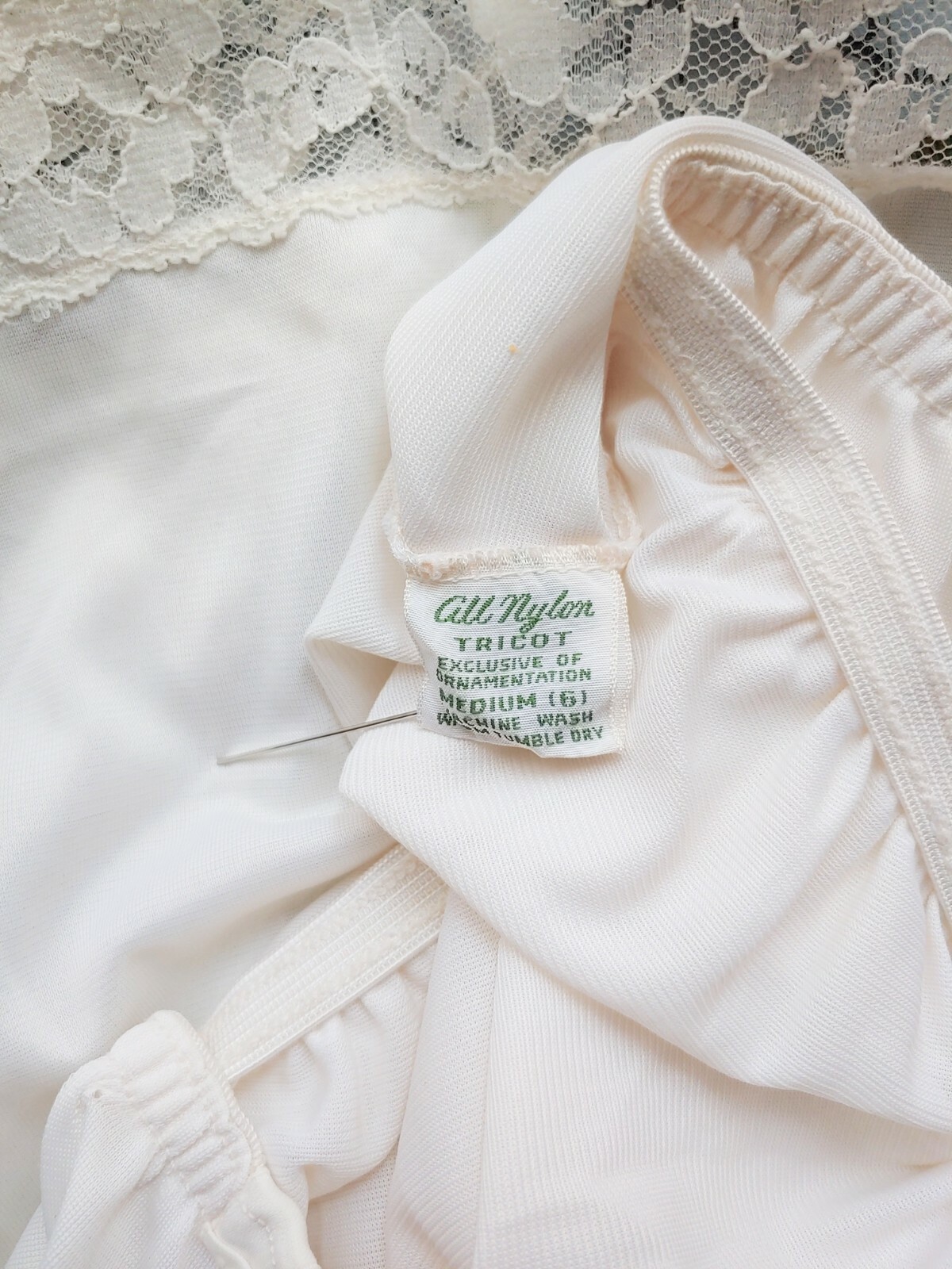 Vintage GREENCO MAID 1/2 SLIP Long 35 1/2″ and Sexy Silky NYLON TRICO Sz 6 Med