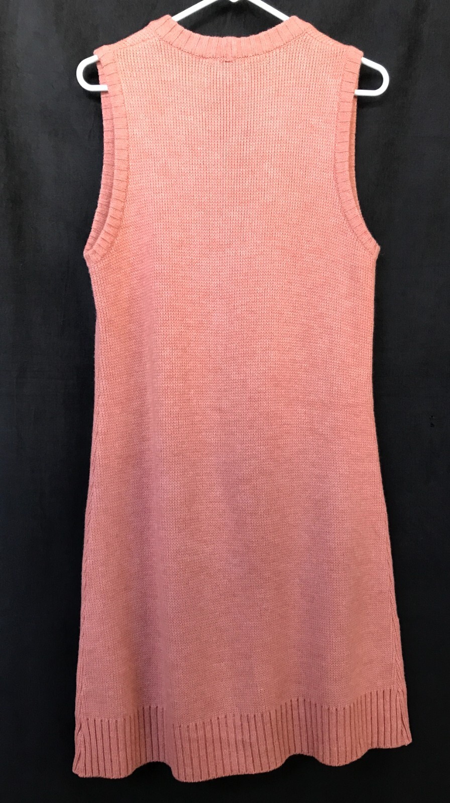 LANVIN Paris 4 piece knit set VTG salmon wool Turtleneck Vest Pants Belt Sz 40
