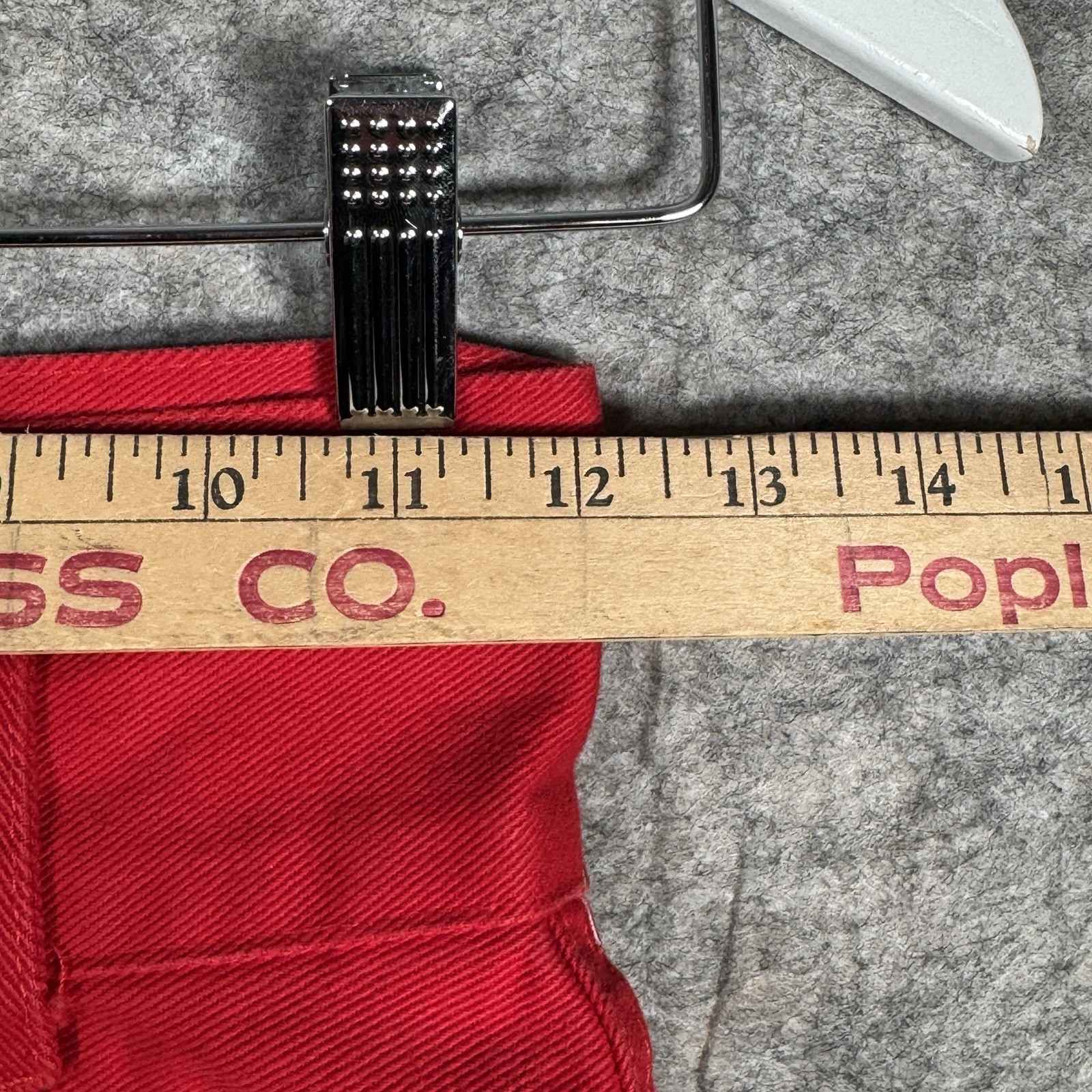 Vintage 90s Womans Rio High Waisted / Rise Red Denim Jean Shorts Size 5 24×3