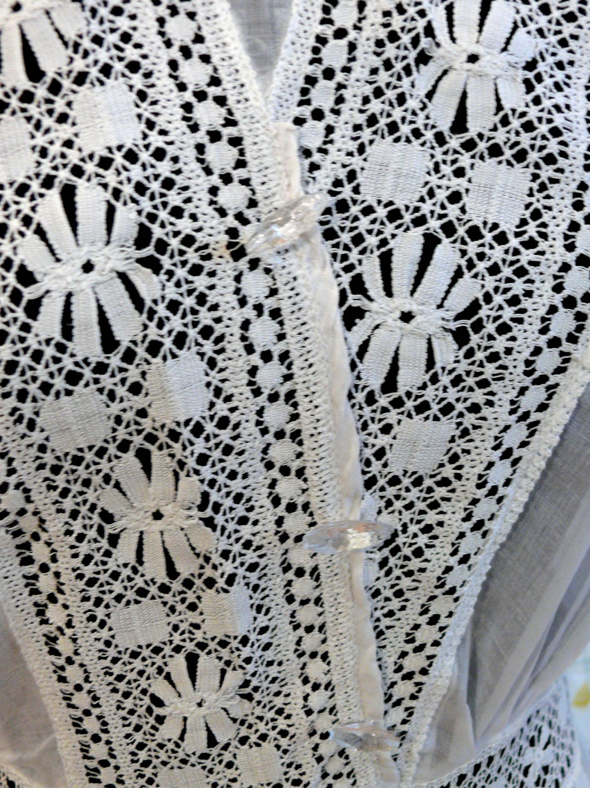 1910-15 Gibson Girl White Long Cool Cotton Lawn Dress w. Lace Grad / Wedding M
