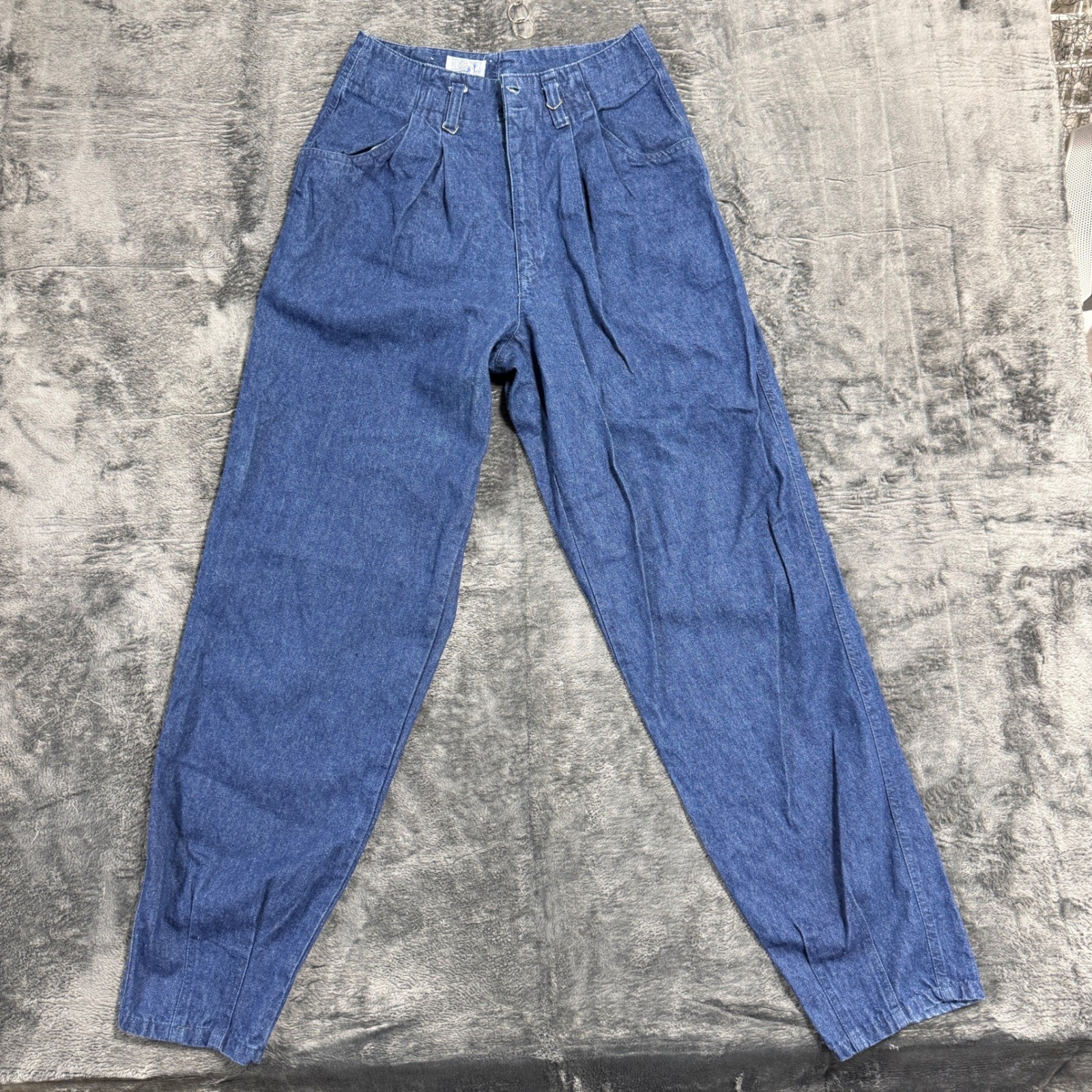 Bugle Boy Vintage Pleated Denim Pants Womens 9/10 Blue High Rise Tapered 90s