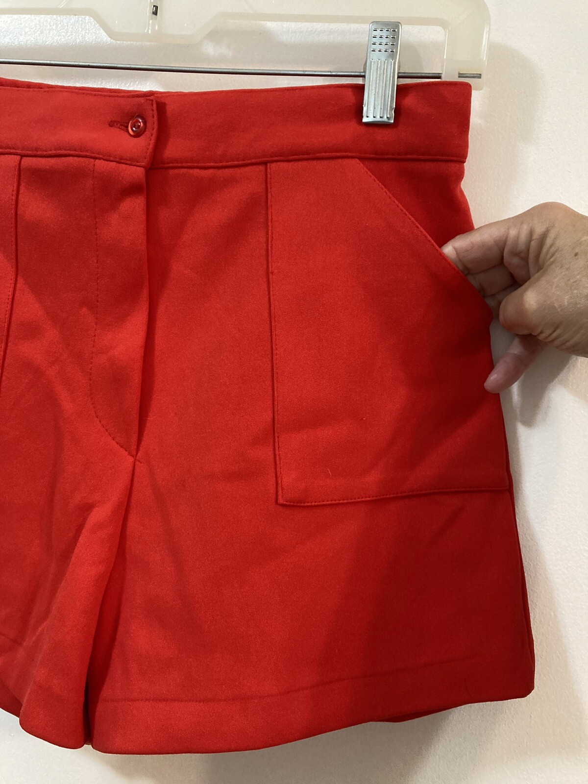 PARTNERS from MERVYNS Tomato Red Shorts Nylon Pockets Stretch Vtg ’90s 14