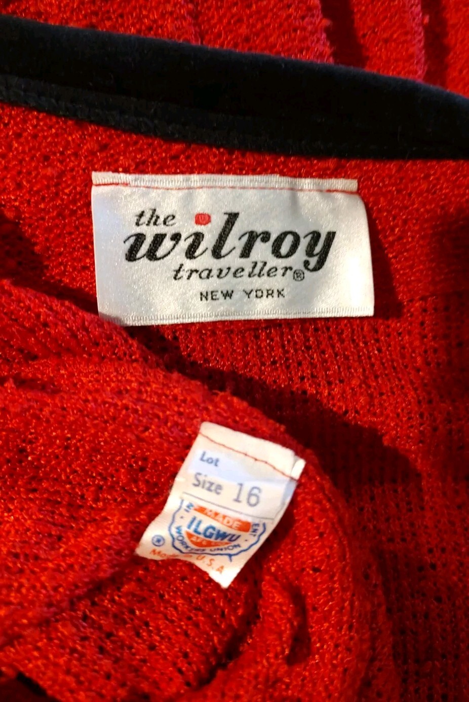 Vintage Wilroy Traveller NY Red Knit Jacket & Skirt Suit – Women’s Size 16