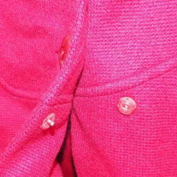 Vintage 1947-1955 SHAGMOOR 100% Wool MINK? Collar LINED Flashy RED. SMALL? USA