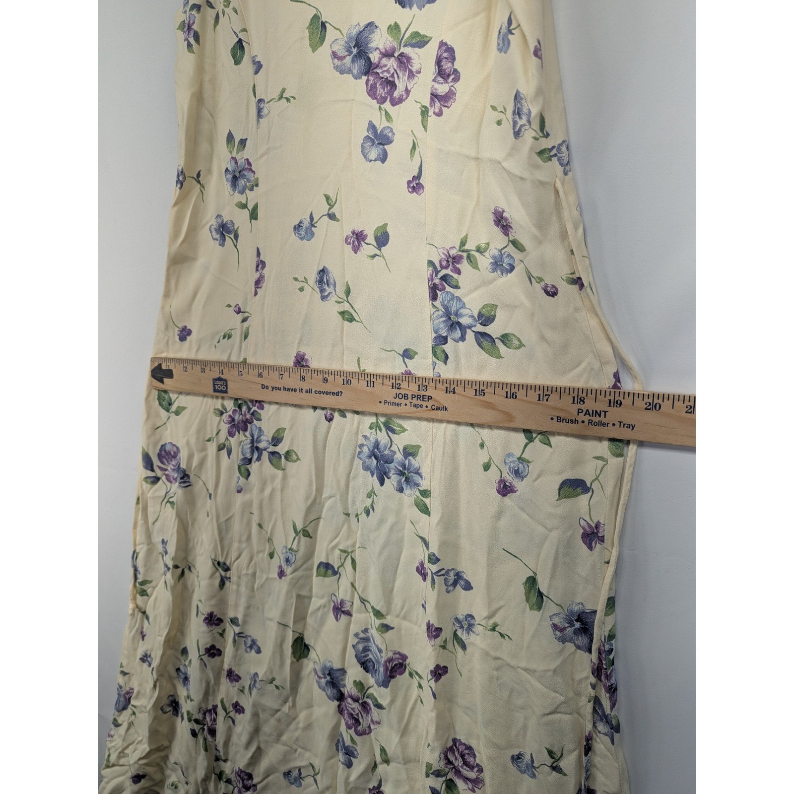 Vintage Los Angeles Gal 90s Floral Maxi Dress & Knit Jacket 2pc Set Cream Size 8
