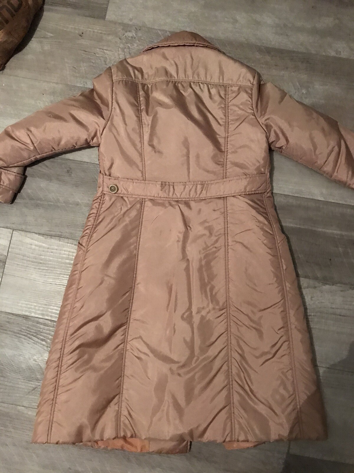BROMLEIGH Vintage 70’s Taupe/Beige Puffer Double Breasted Belted Coat Sz 12 PUC