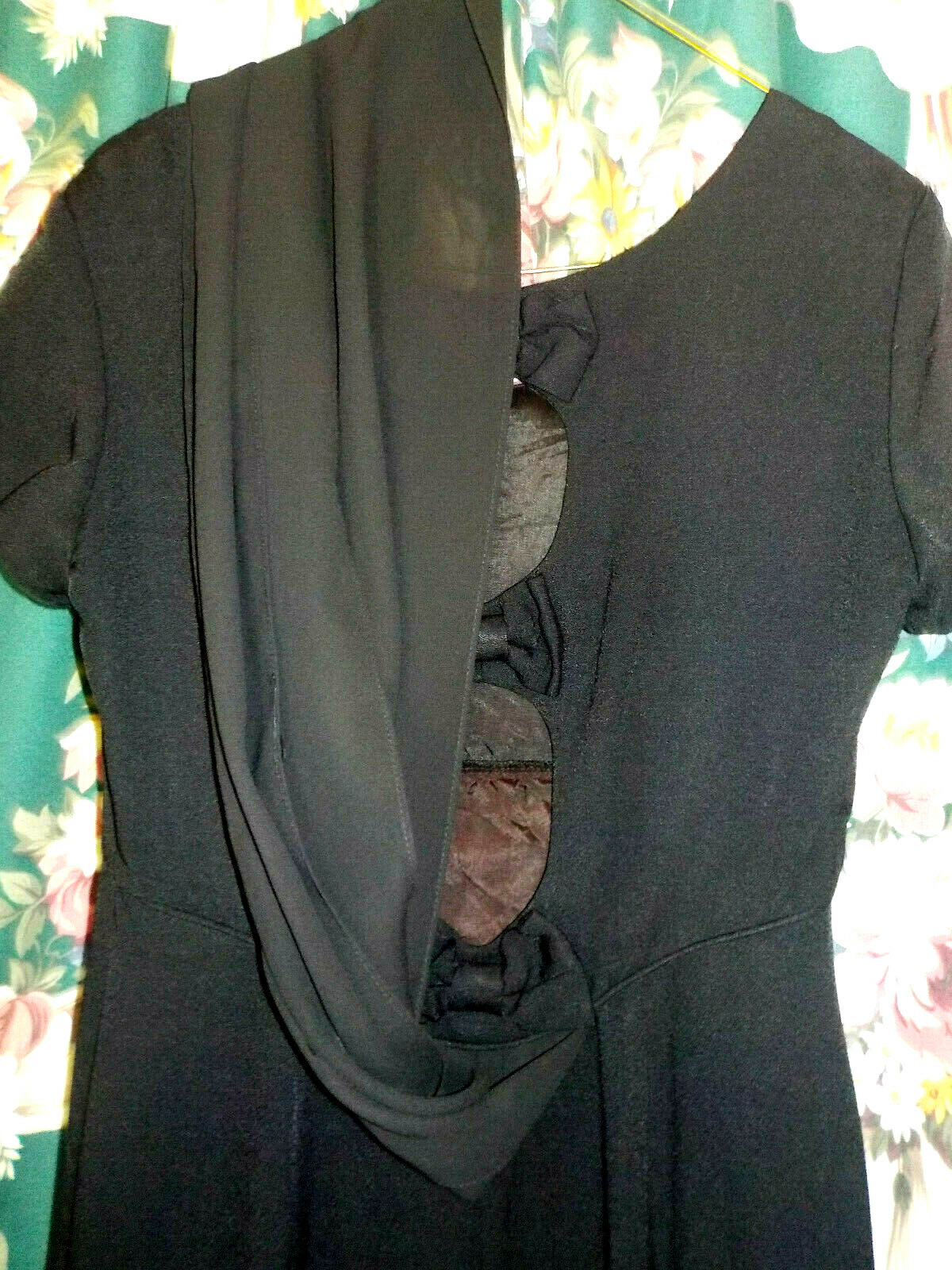 Vintage Jeffrey & Dara Formal Black Dress with 2 Trains Evenings by Tom Barra