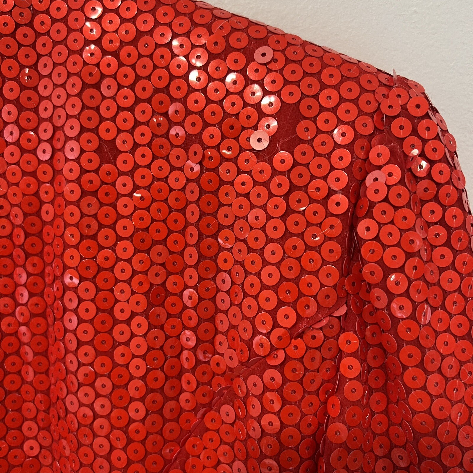 Vicky Tiel Couture Vintage Red Sequin Blazer Size XS/S