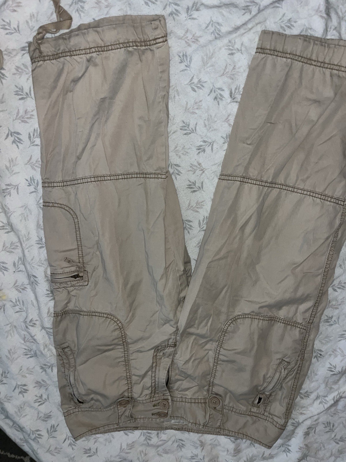 Vintage St Johns Bay Pants Womens 10 Cargo Capri Convertible Button Tab