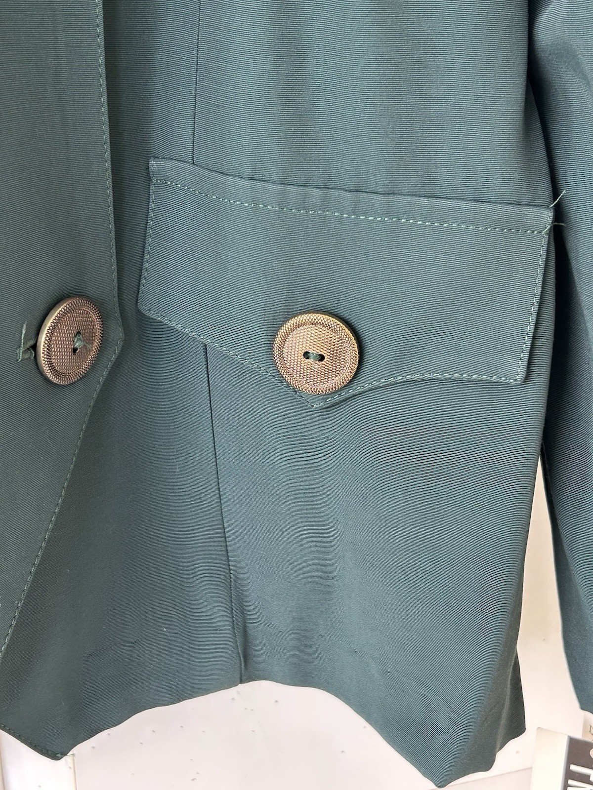 NWT VTG 1980s/90s FRANCINE BROWNER Green Double Breasted Shoulder Pads Jacket