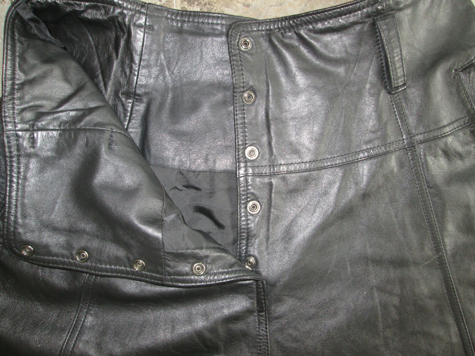 Vintage Together! 16 100% Genuine Leather Skirt 32 High Waist Maxi Long Snaps