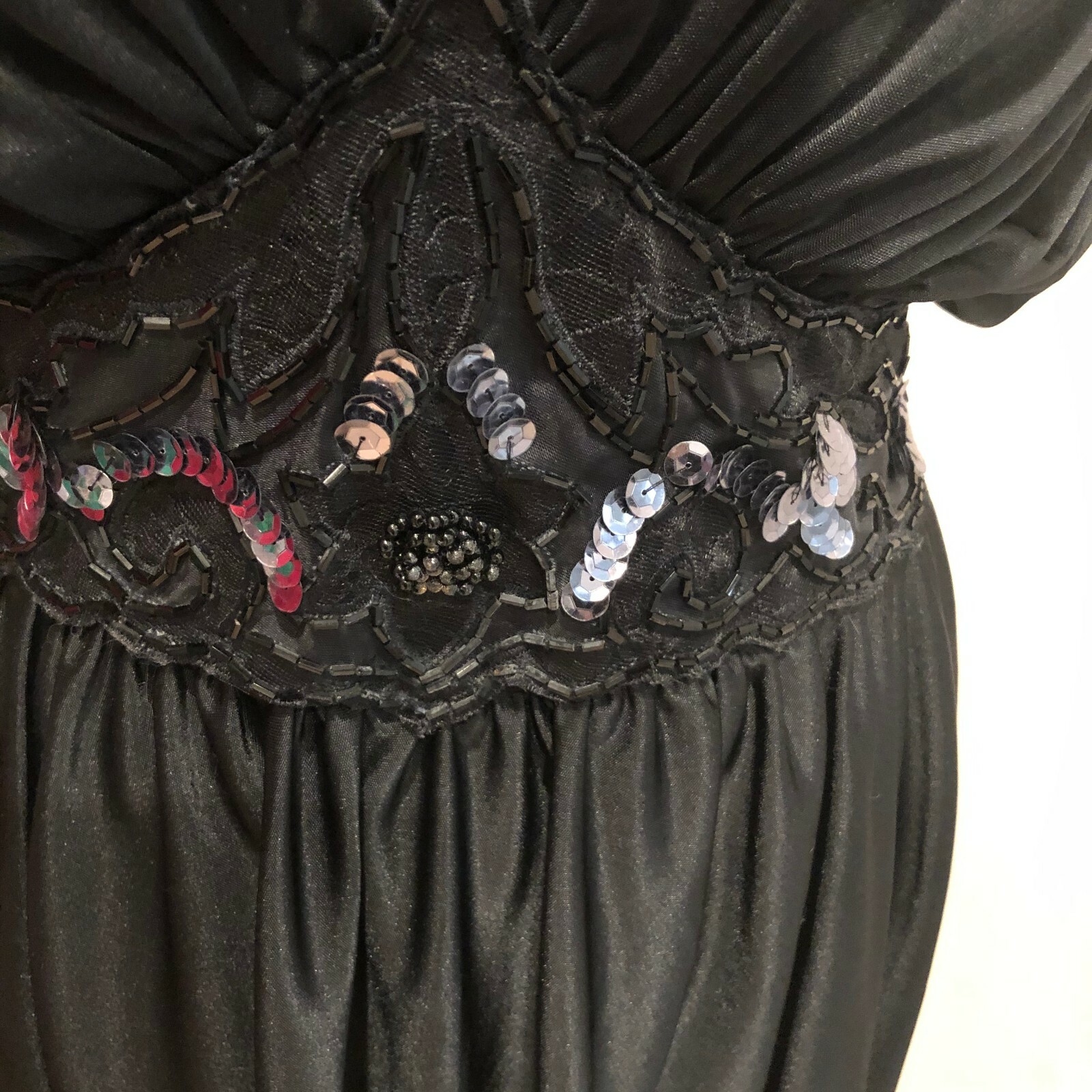 Vintage Dress Women’s Size 12 L. Rothschild Black Beaded Sequins Party 80’s