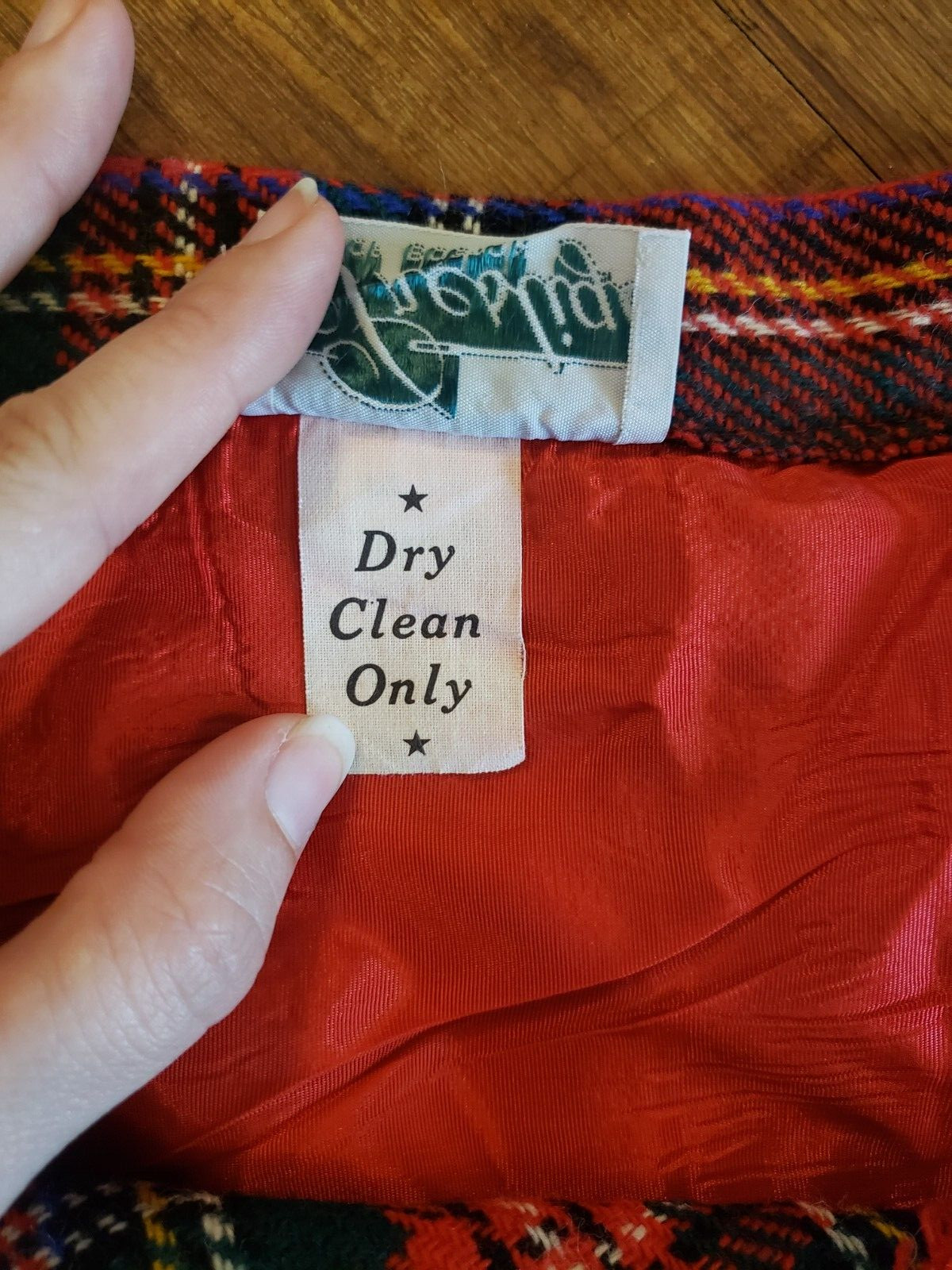 Vintage Prestige of Boston red tartan, A-line, maxi skirt size 6-8