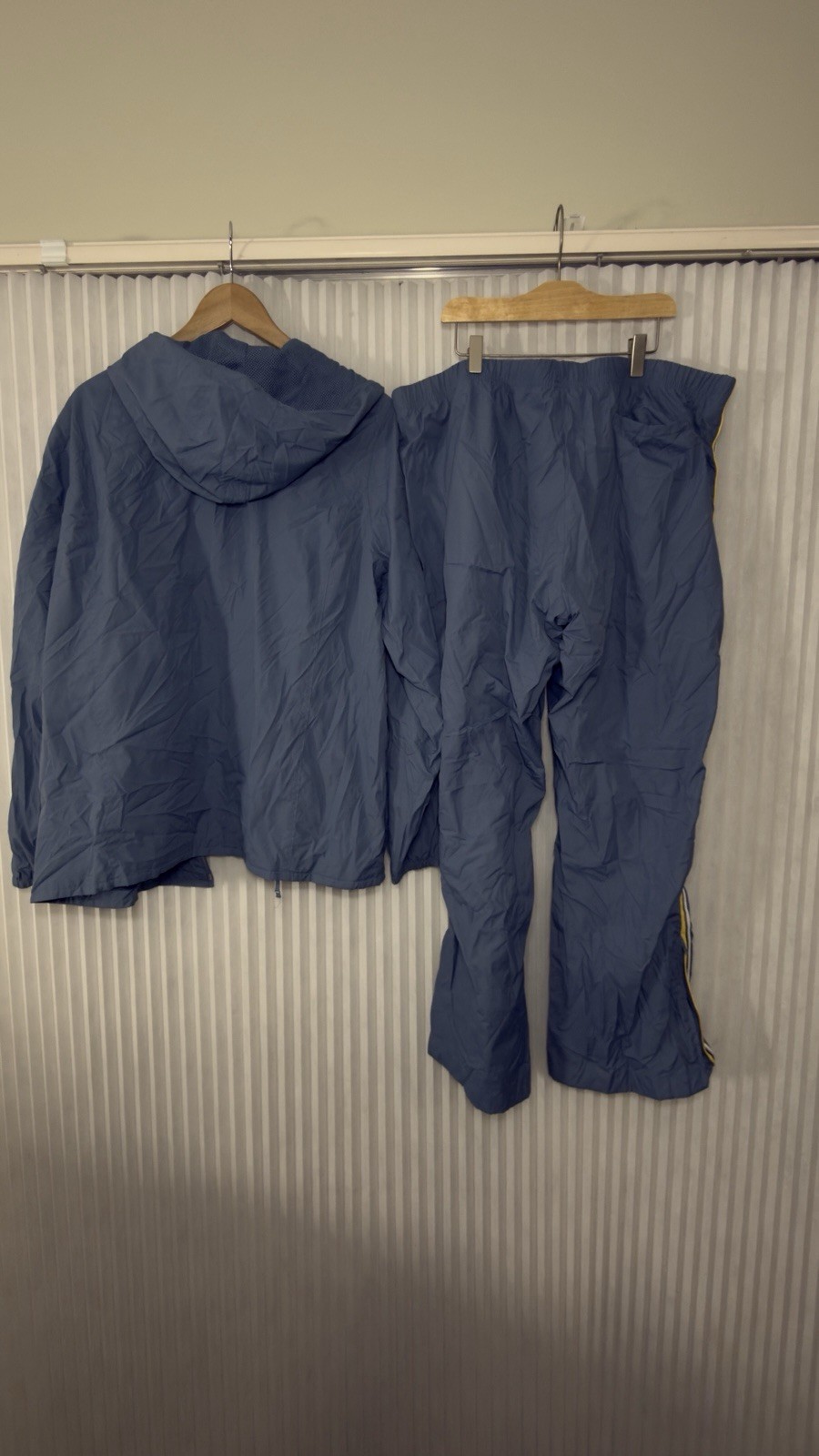 VTG Old Navy 2 Piece Blue Yellow Lining Cotton Track Suit Jacket Pants XXL Y2K