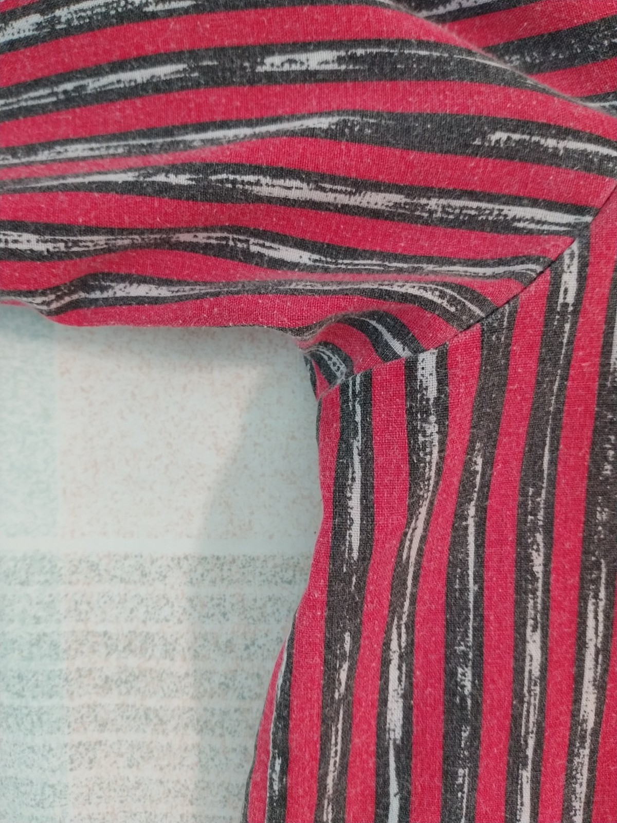 Carlyle VTG 90’s Womans Button Up Black Red White Stripe Short Sleeve Top Sz 12