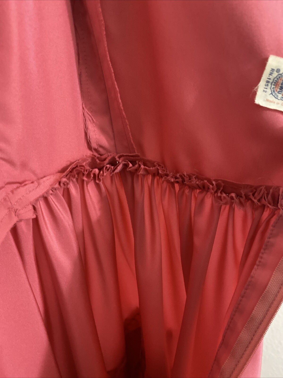 VTG International Ladies Garment Workers Union Dress Pink Formal Ruffle Size 5