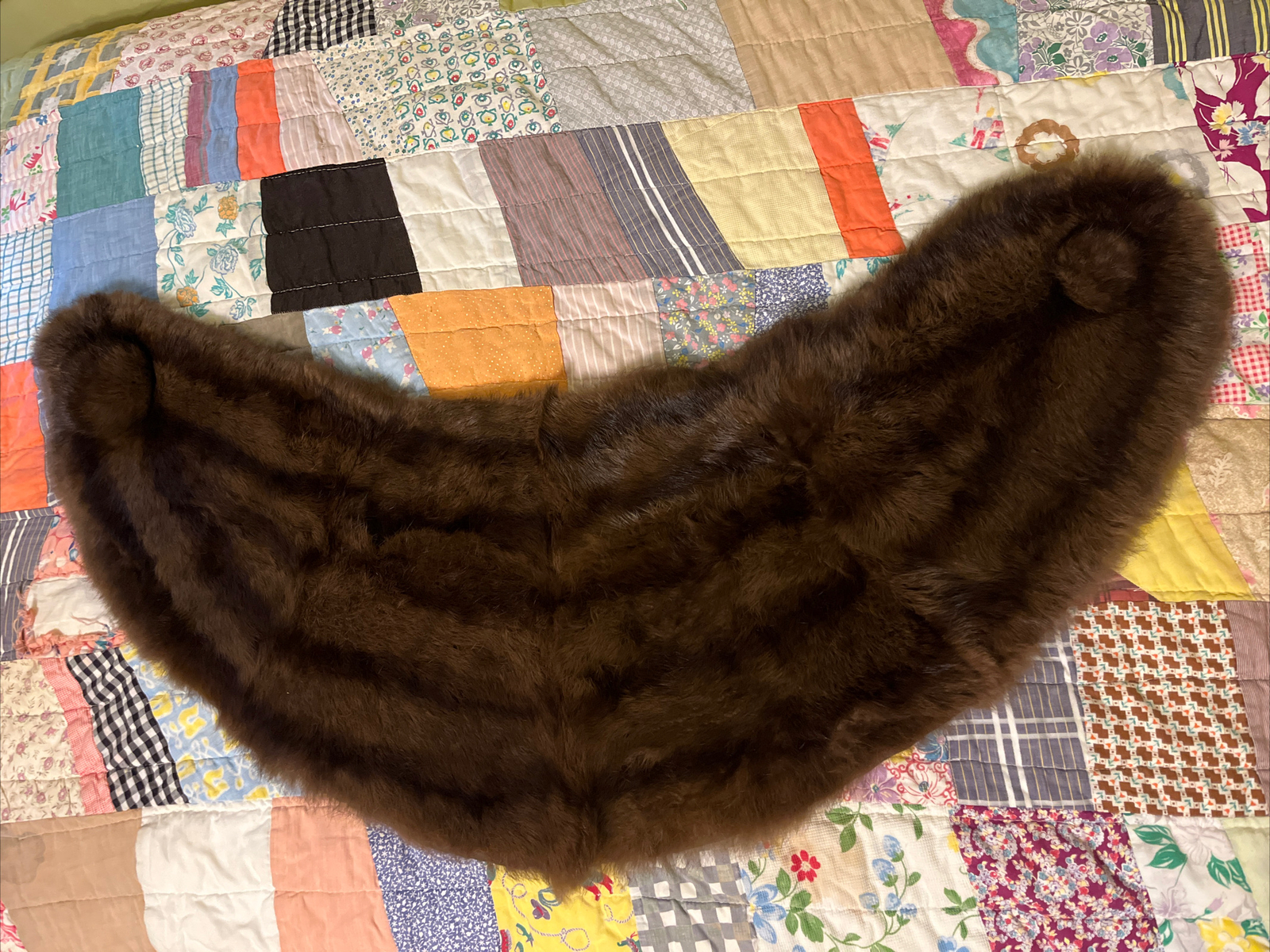 VTG Genuine Brown/Black Russian SABLE Mink Fur Stole Wrap Cape GLAMOROUS 1950’S?