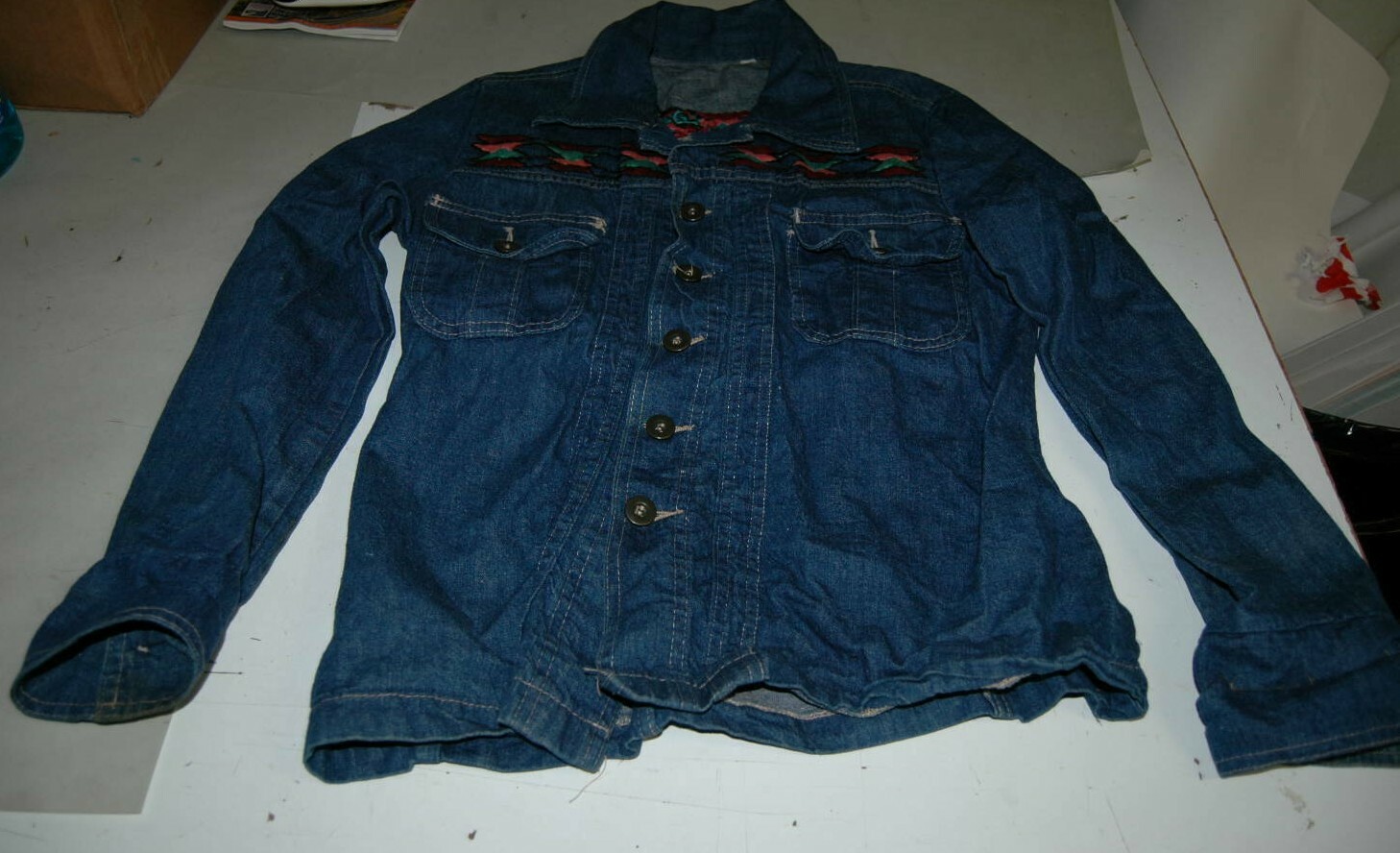 Vintage Denim Jean Shirt Thunderbird Native American South West? Womens Medium