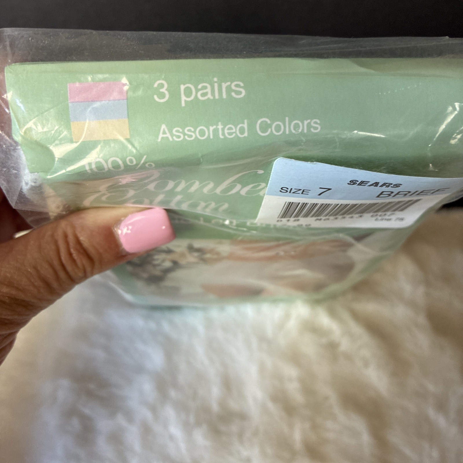 Vtg Sears Combed Cotton 3 Pair Assorted Colors Granny Panties Briefs Size 7