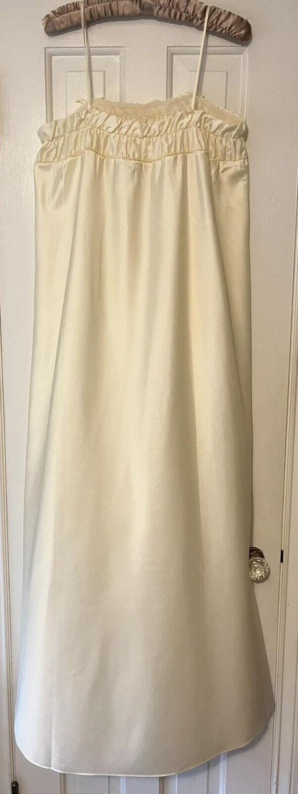 Vintage 1960s Stan Herman Creme Nightgown w/Spaghetti Straps Size Large