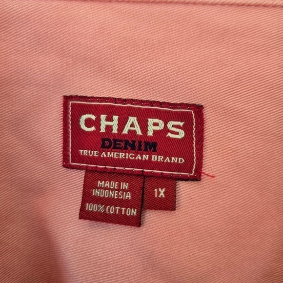Chaps Pink Denim Trucker Jacket – Preppy Coastal Grandmother Style | Size 1X