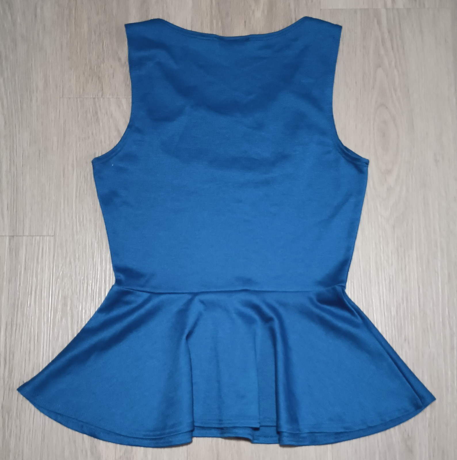 Vtg Y2K FINESSE Royal Blue Stretch Sequin Peplum Top festive holiday party XS