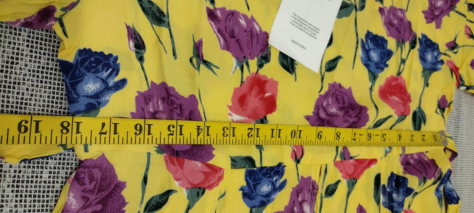1990s Roses Long Dress Yellow Multicolor Print Purple Rose Country Chic Med New