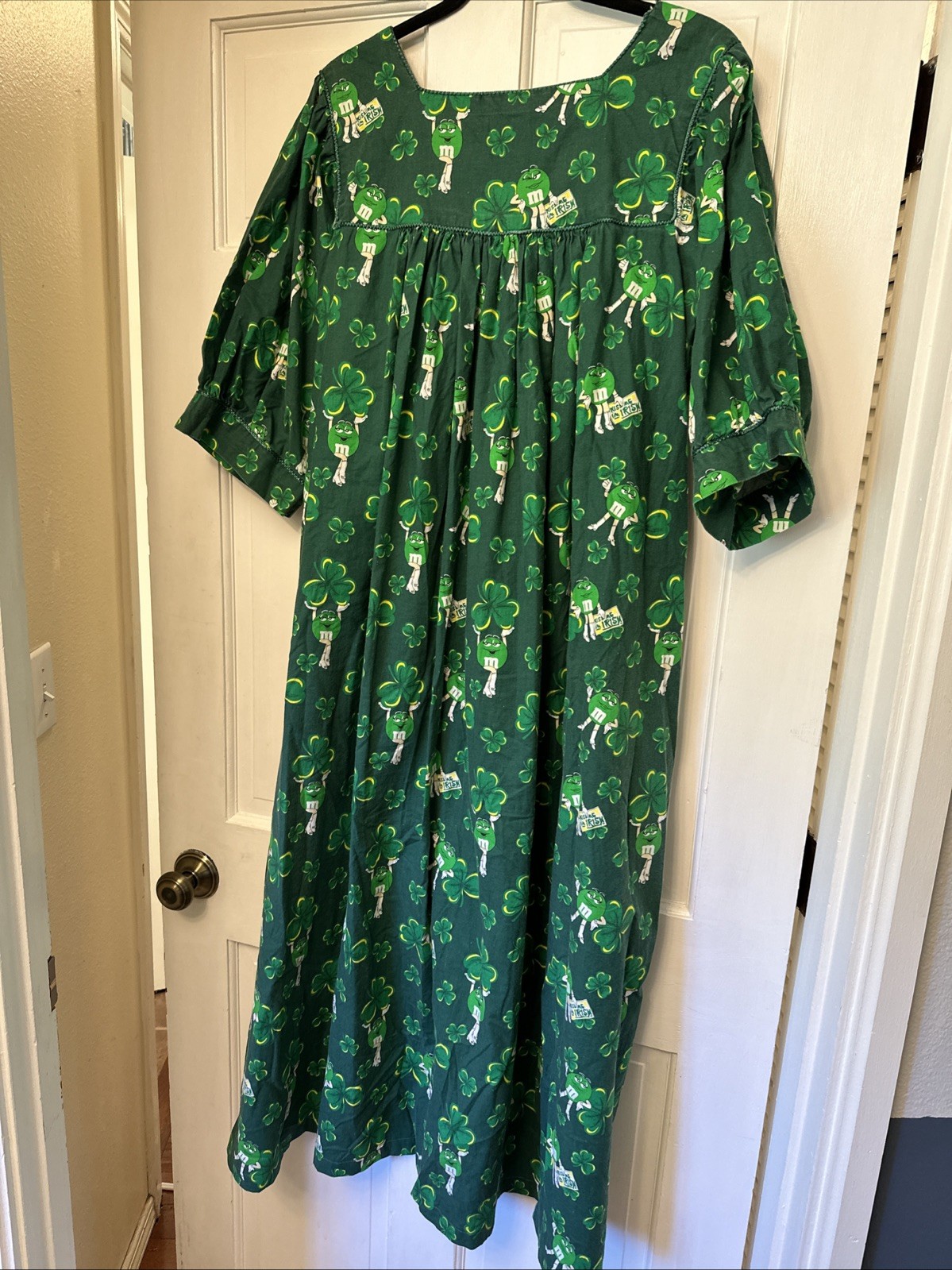 Womens Plus Size Homemade House Dress Green M&M’s St Patrick’s Day Irish Festive