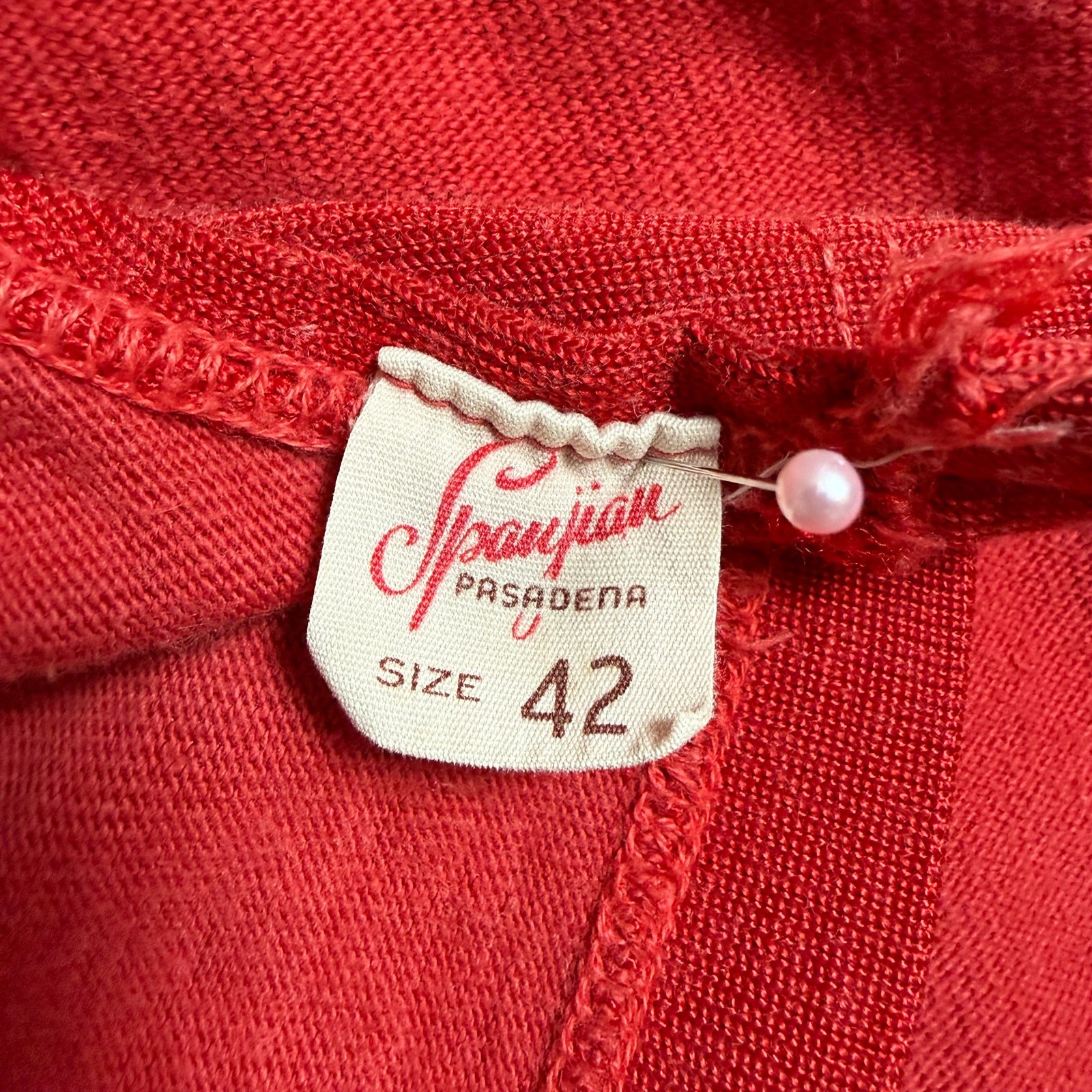Authentic 1950s Spanjian Pasadena Heavy Cotton Knit Football Jersey Size 42