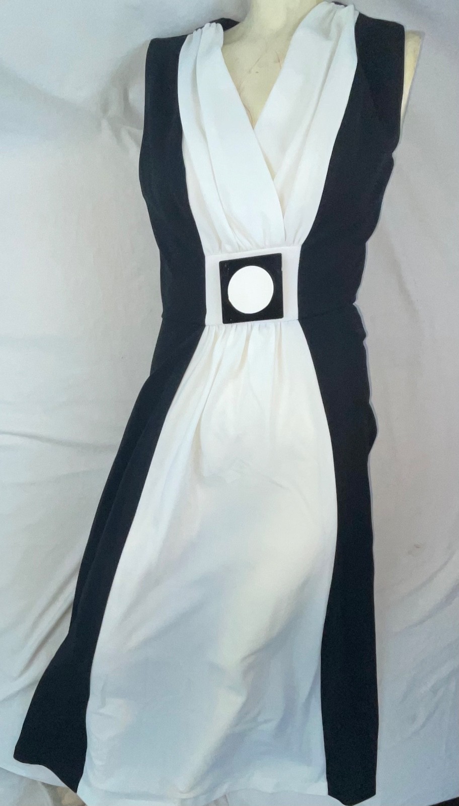 VTG 60S 70S WOMENS S QUEEN OF CLUBS SPADES DISCO MOD RETRO LONG POLYESTER DRESS