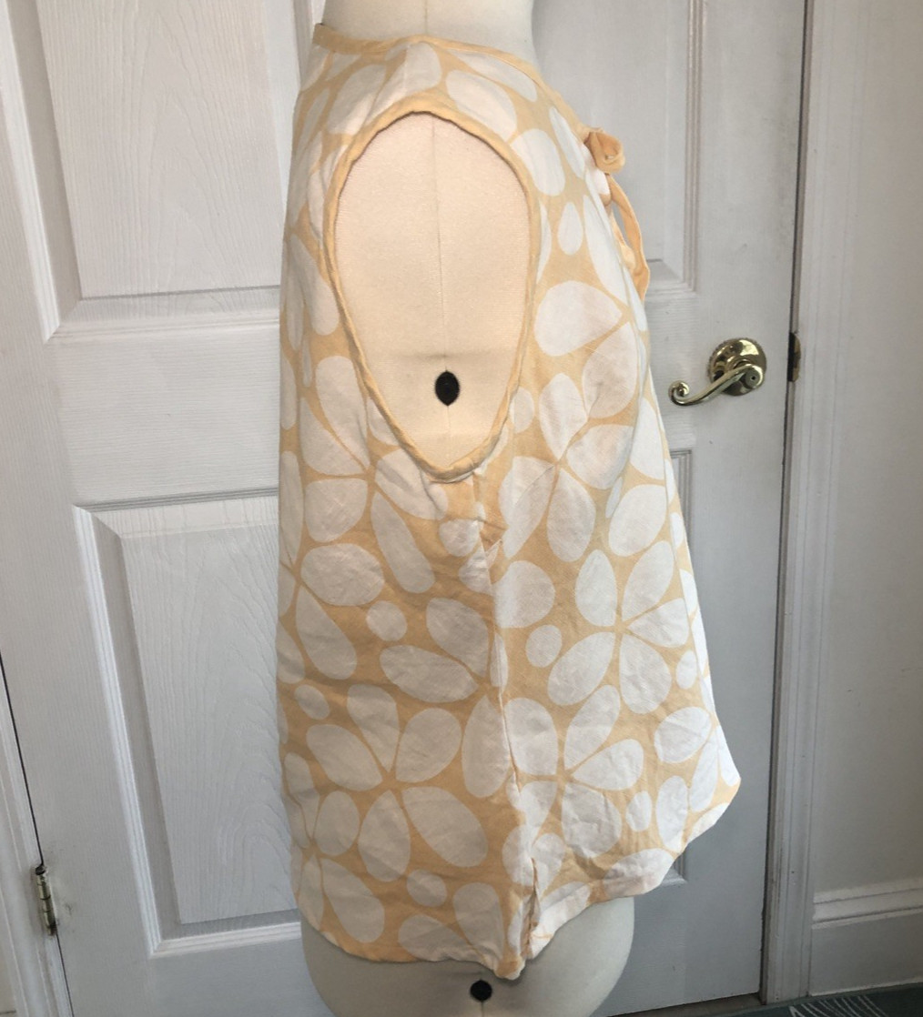 Vtg Y2K 100% Linen Shirt sz Lg JMP Coquette Mod Cottagecore indie sleaze pop