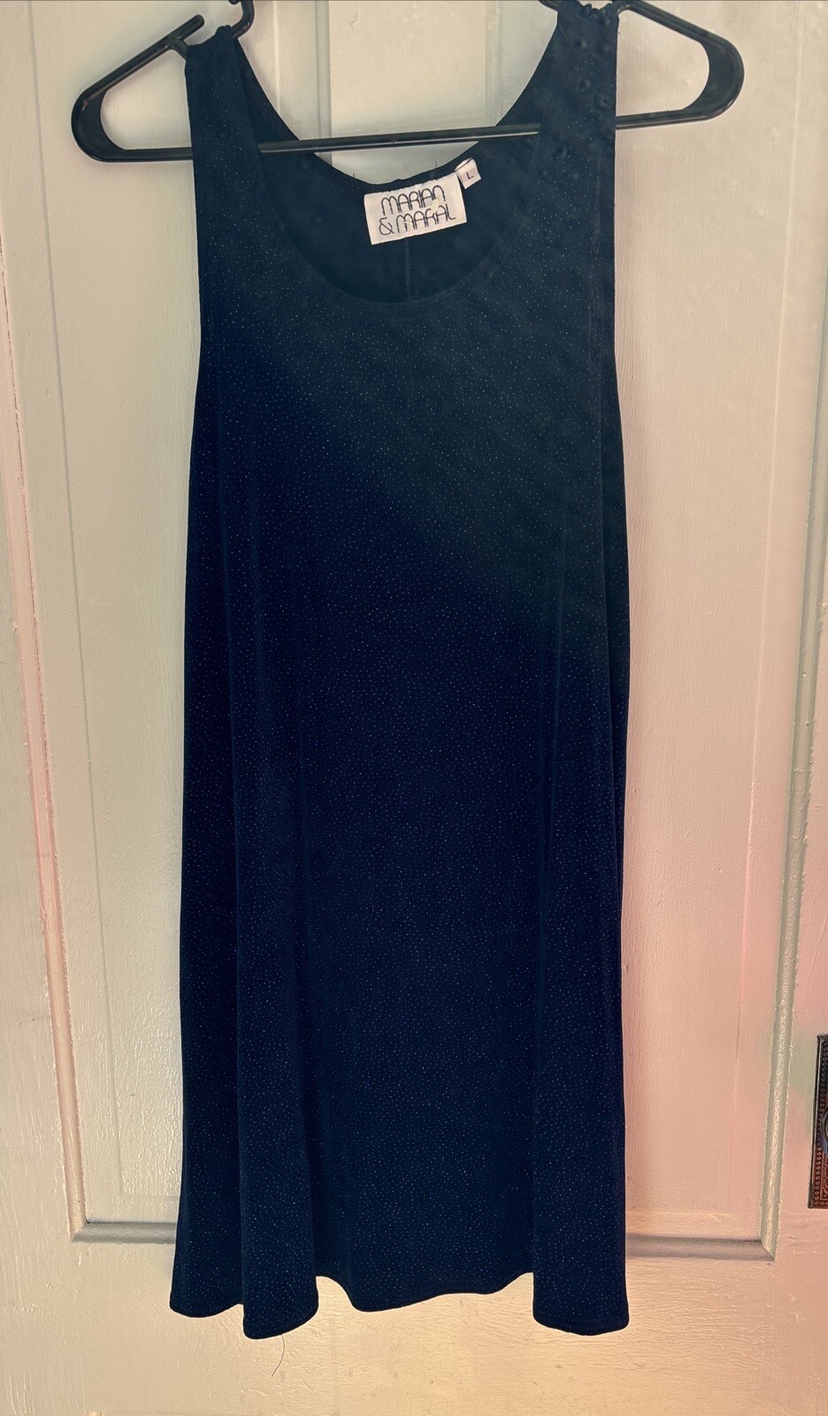 Sparkly Swingy Slip Dress L Blue Sexy Fairy Whimsigoth VTG 90s Stretchy