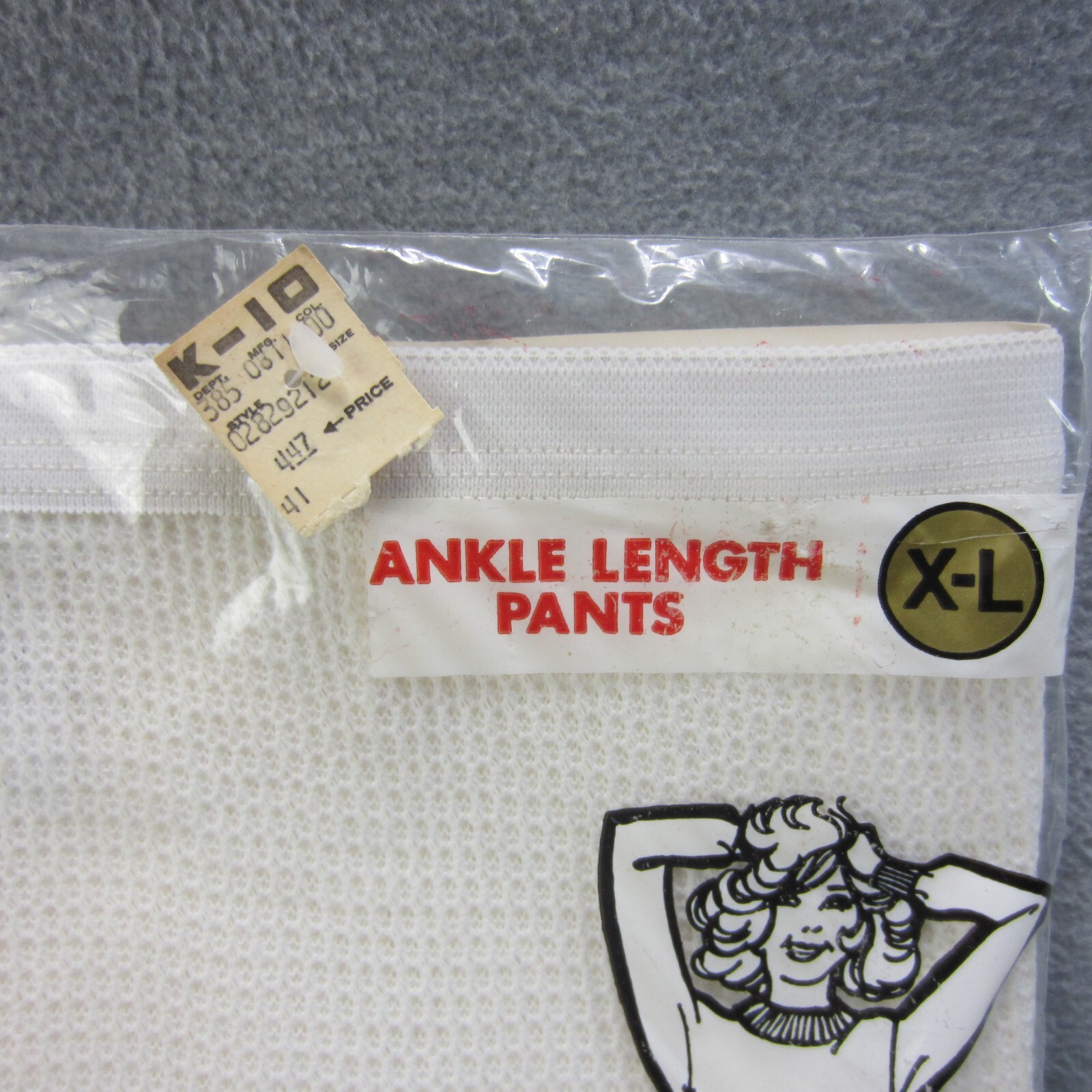 Vintage Kmart Circular Knit Thermal Underwear Womens XL White Ski Wear USA