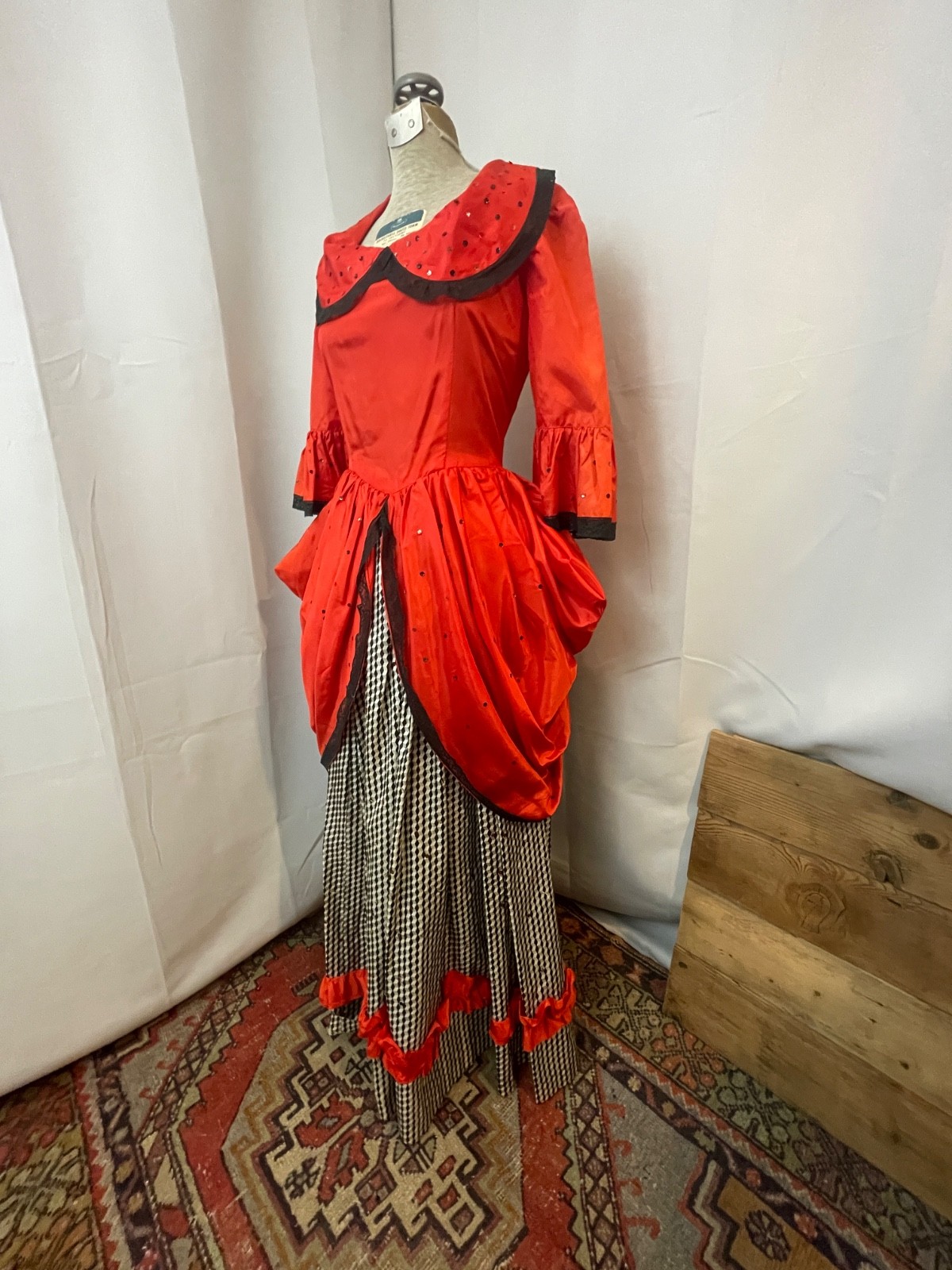 Vintage 1950s Burlesque Stage Costume Wild West Saloon Girl 1800s style S XS