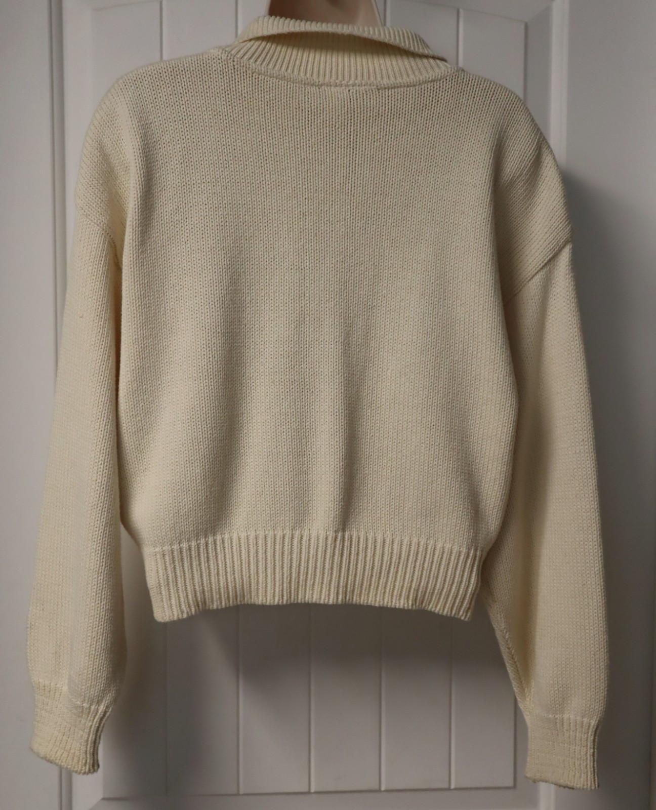 Vintage 1990s Sarah Arizona womens ivory cotton cardigan sweater S/M (USA)