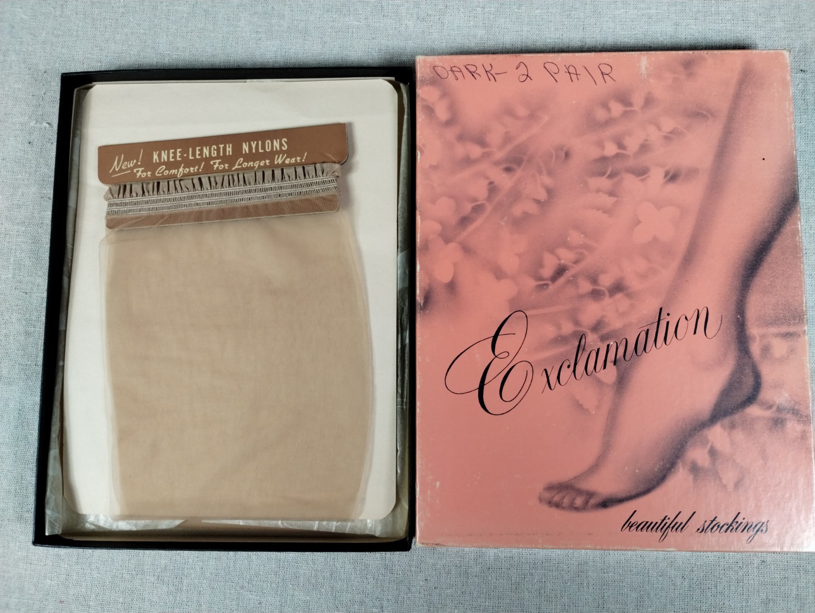 Vintage Nylon Stockings Seamless Hosiery Irregulars Beige Size 10 NOS 2 Pairs