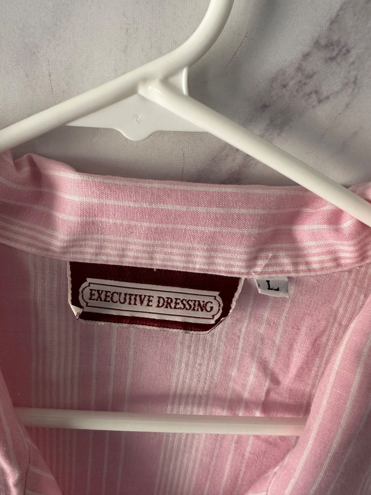 VINTAGE EXECUTIVE DRESSING PINK STRIPED SHORT SLEEVE BUTTON UP SHIRT WOMEN LARGE