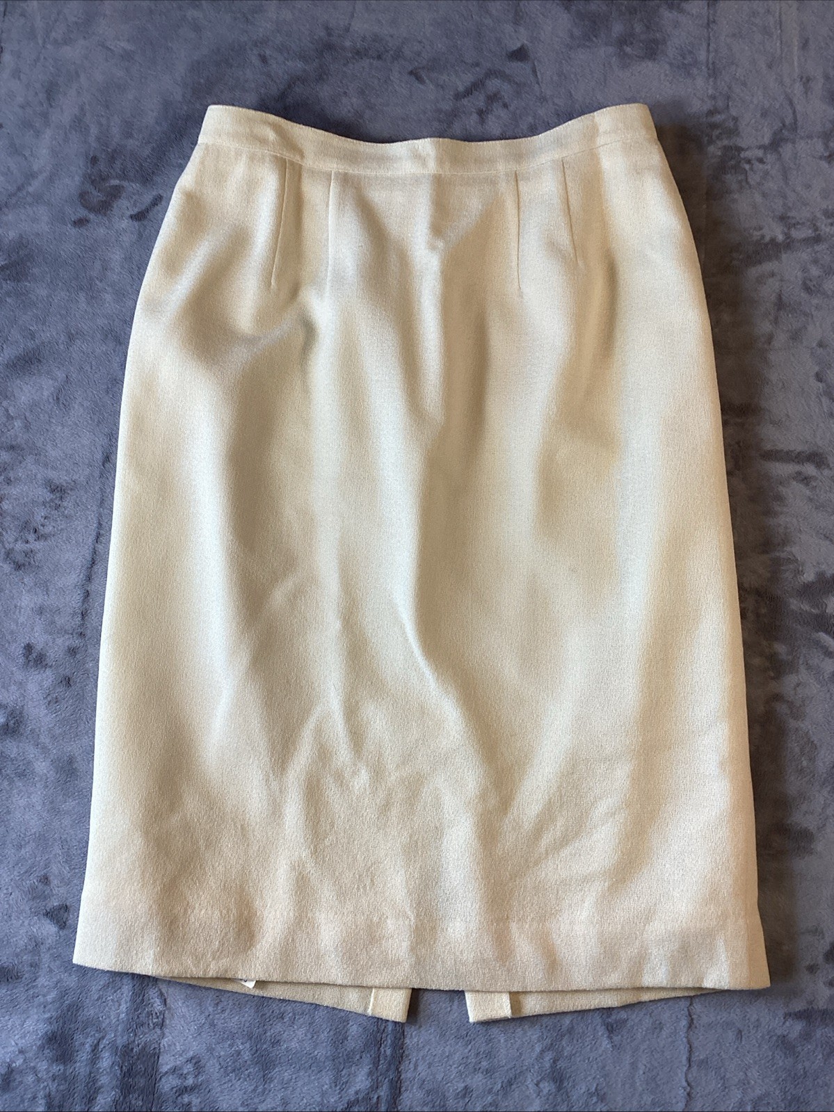 Vintage Y2K Herbert Grossman Cynthia Sobel Ivory Wool. Jacket Skirt Set Sz 10