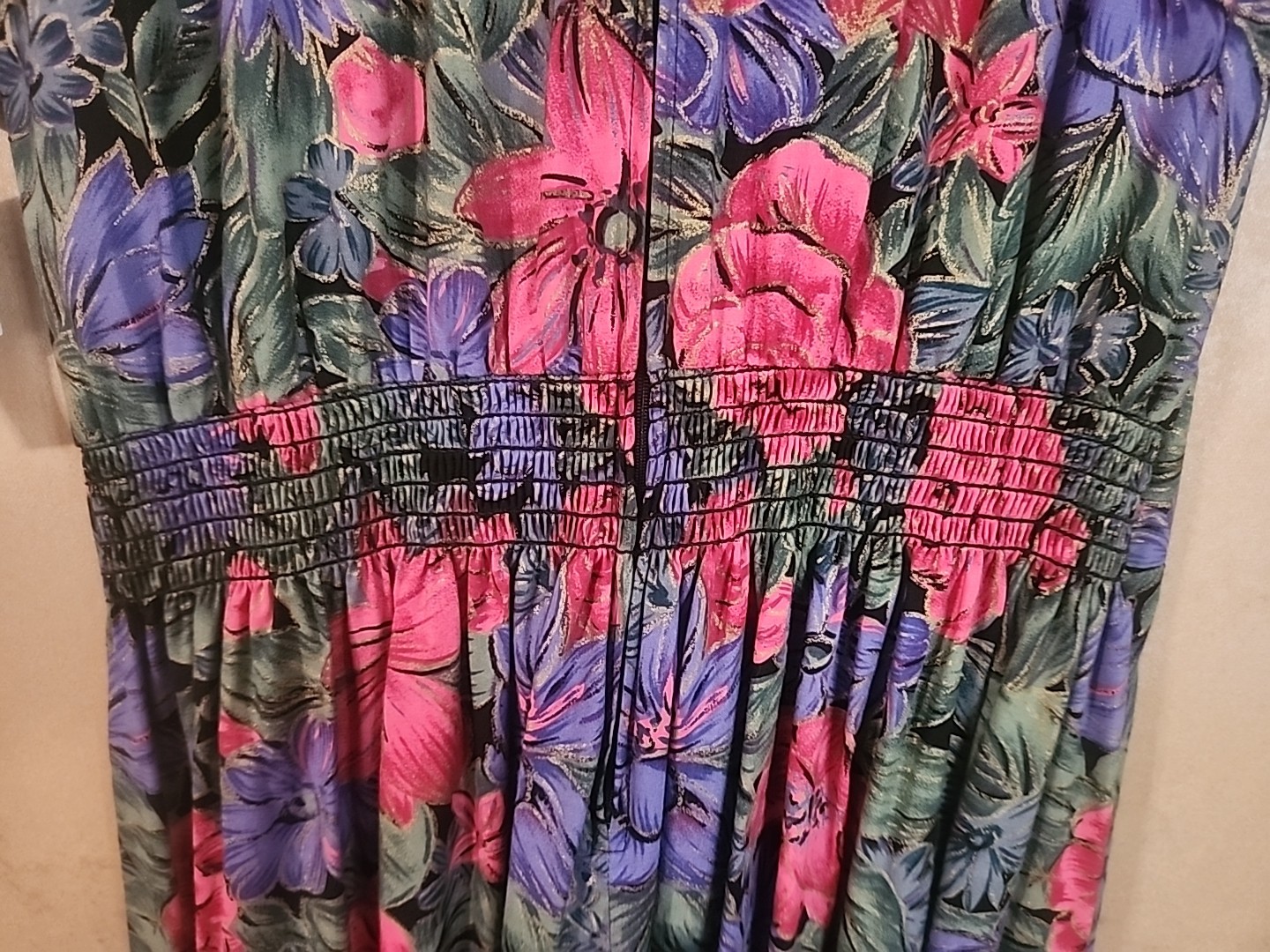 Vintage Miss Dorby Pink Purple Floral Maxi Dress Size 16 NWT