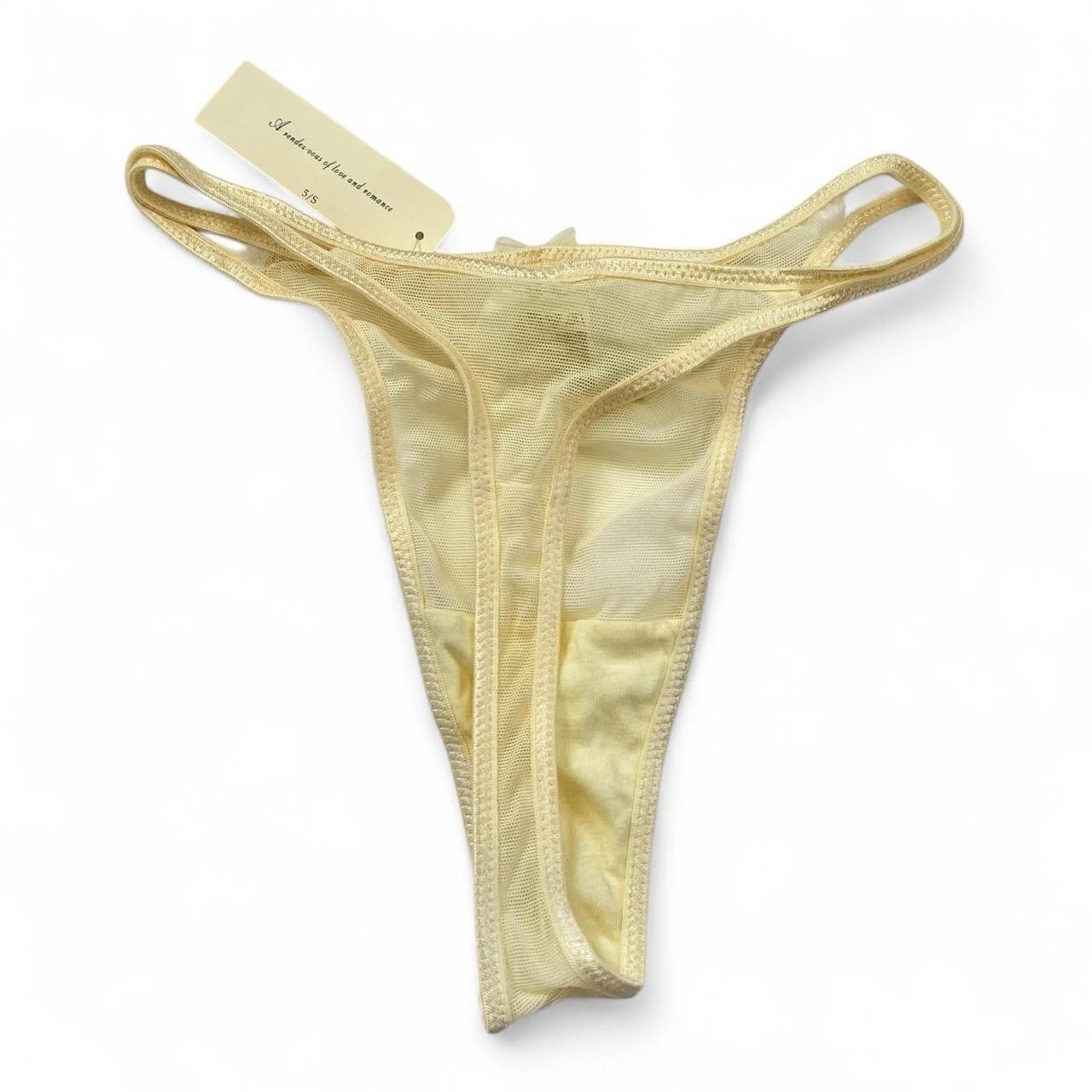 Vintage 90s Tryst Mesh Nylon Thong Bridal Panties NWT Deadstock Womens Underwear