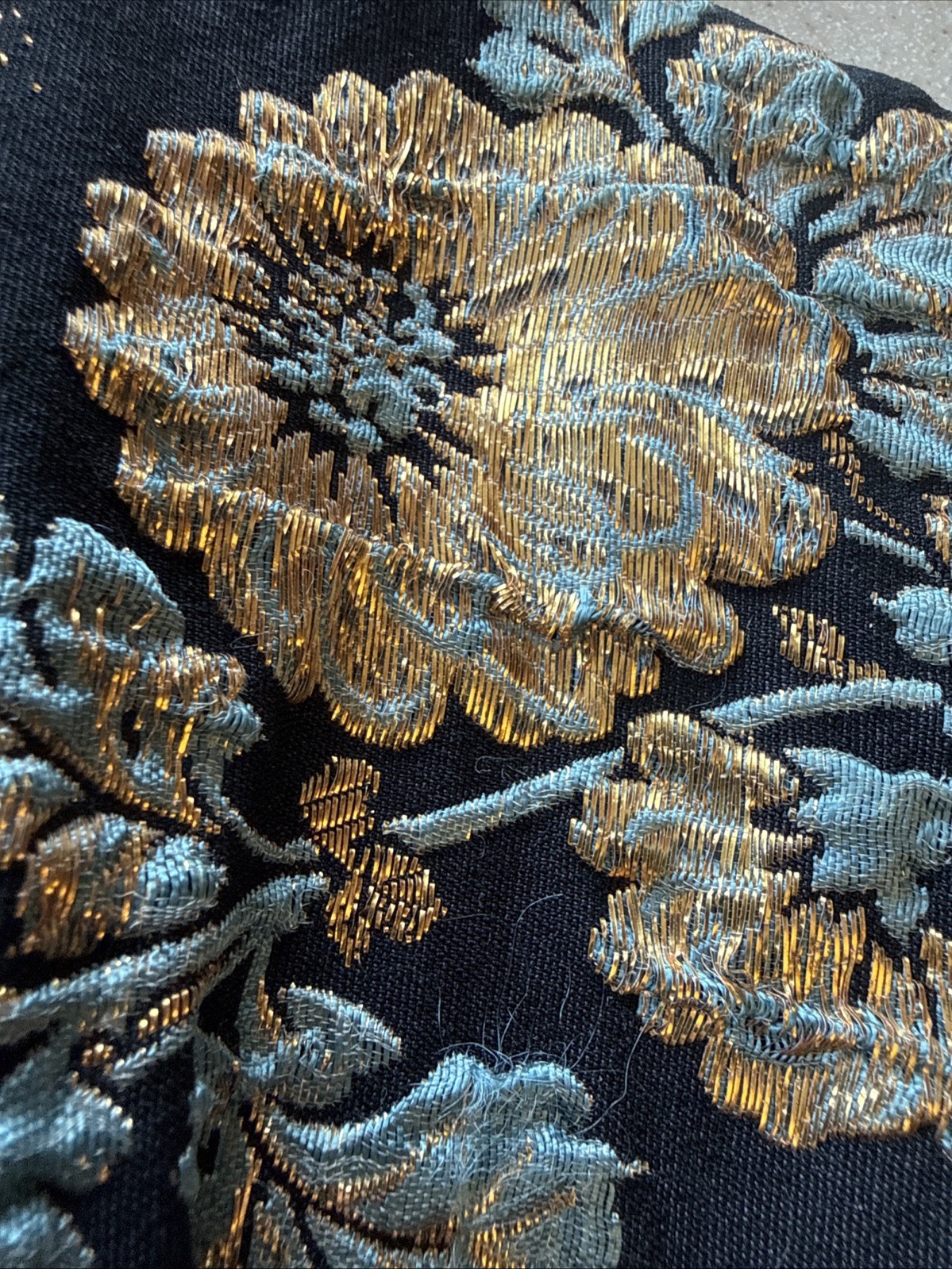 Vtg 1960s Linda of California Dress S Metallic Brocade Floral Cocktail Wiggle