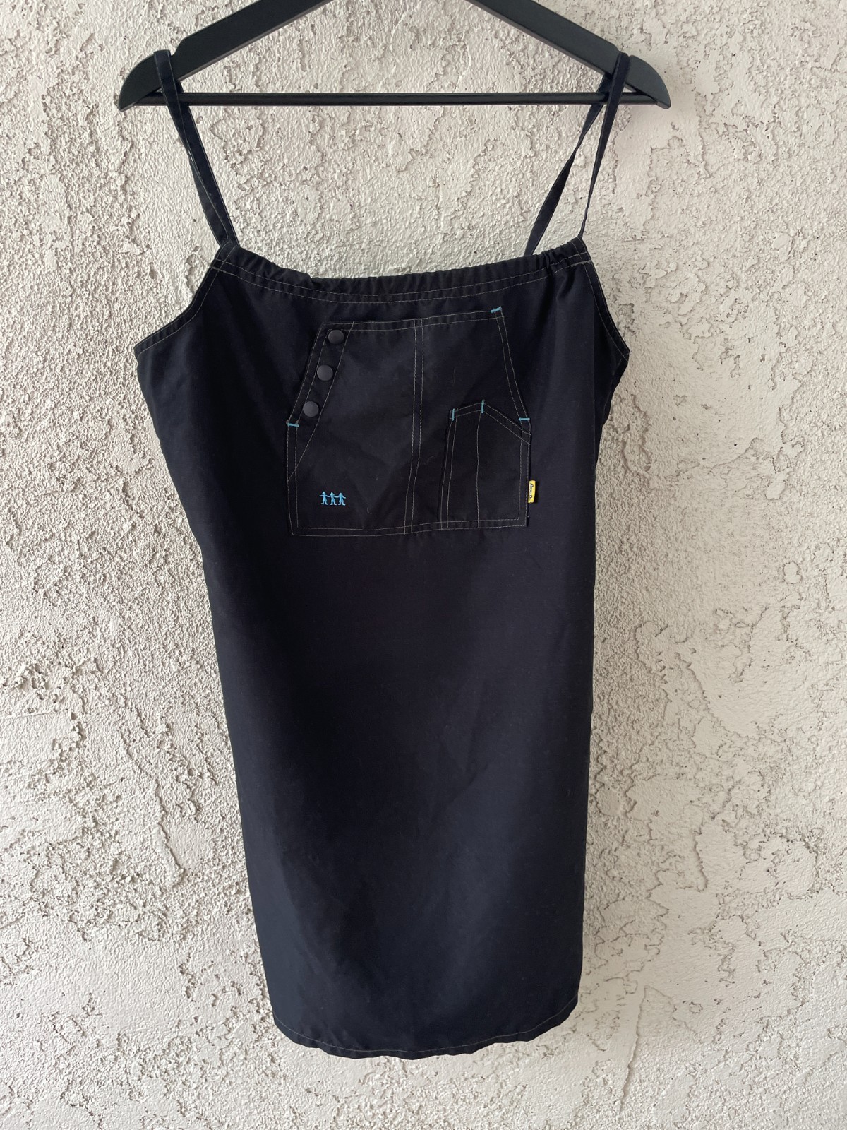 Vintage 90s Carpenter Utility Mini Dress Microfiber Dawls Y2K dELiA*s Style