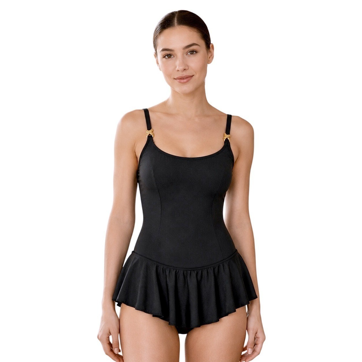 Vtg 1990s UNITE! Union Made Skirted Swimsuit One Piece Leotard Dress 12 Shaper