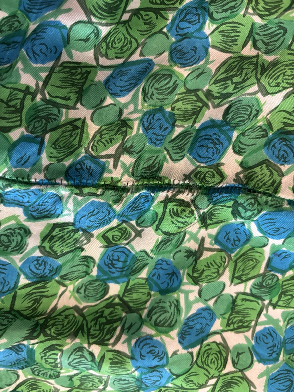 Vtg 60s Wiggle Dress Sheath Green Geomentric Print MCM Retro Garden party M FLAW